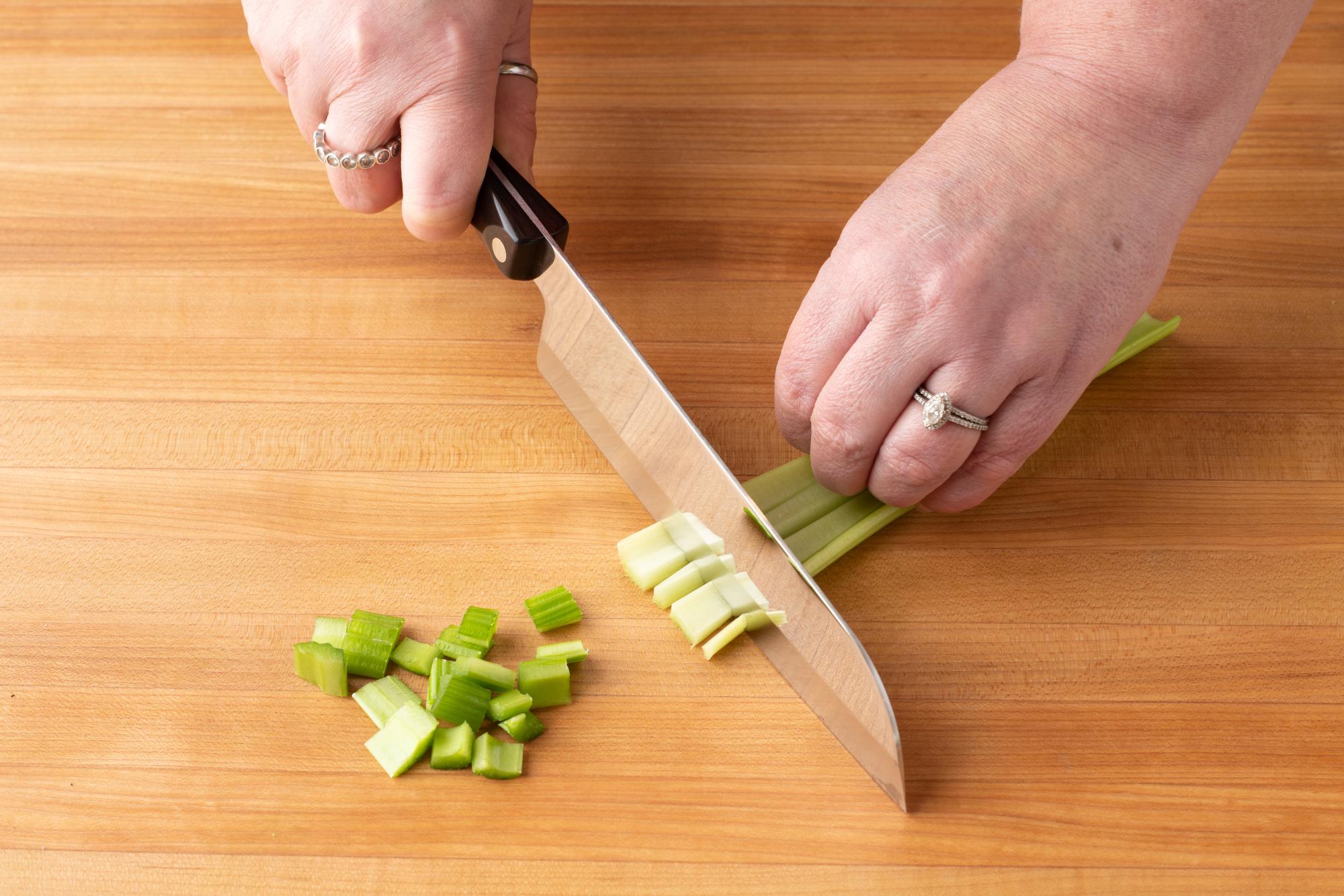 chopping celery
