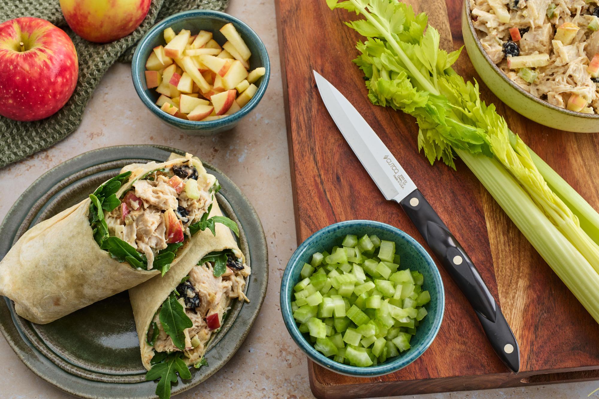 Chicken Salad Wrap With Honeycrisp Apples, Cherries and Pecans