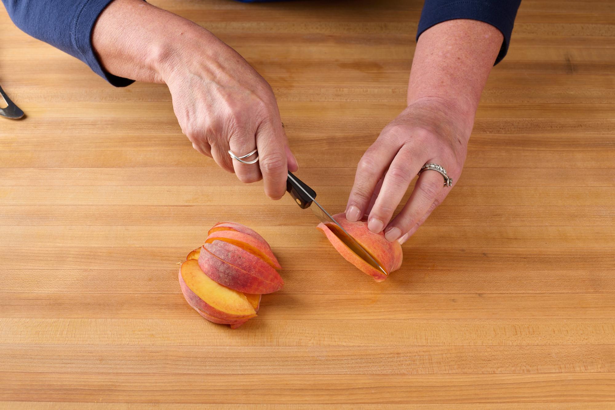 cut the peach
