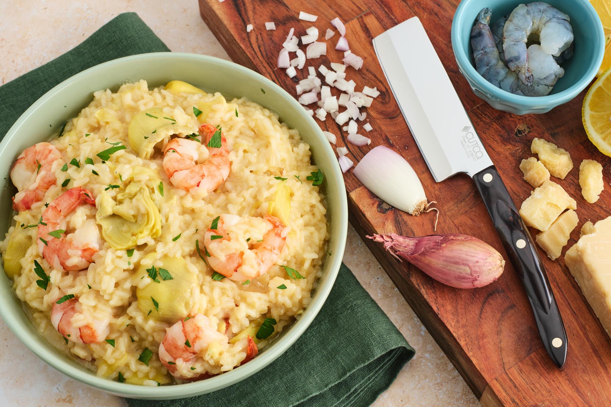 Risotto With Artichokes and Shrimp