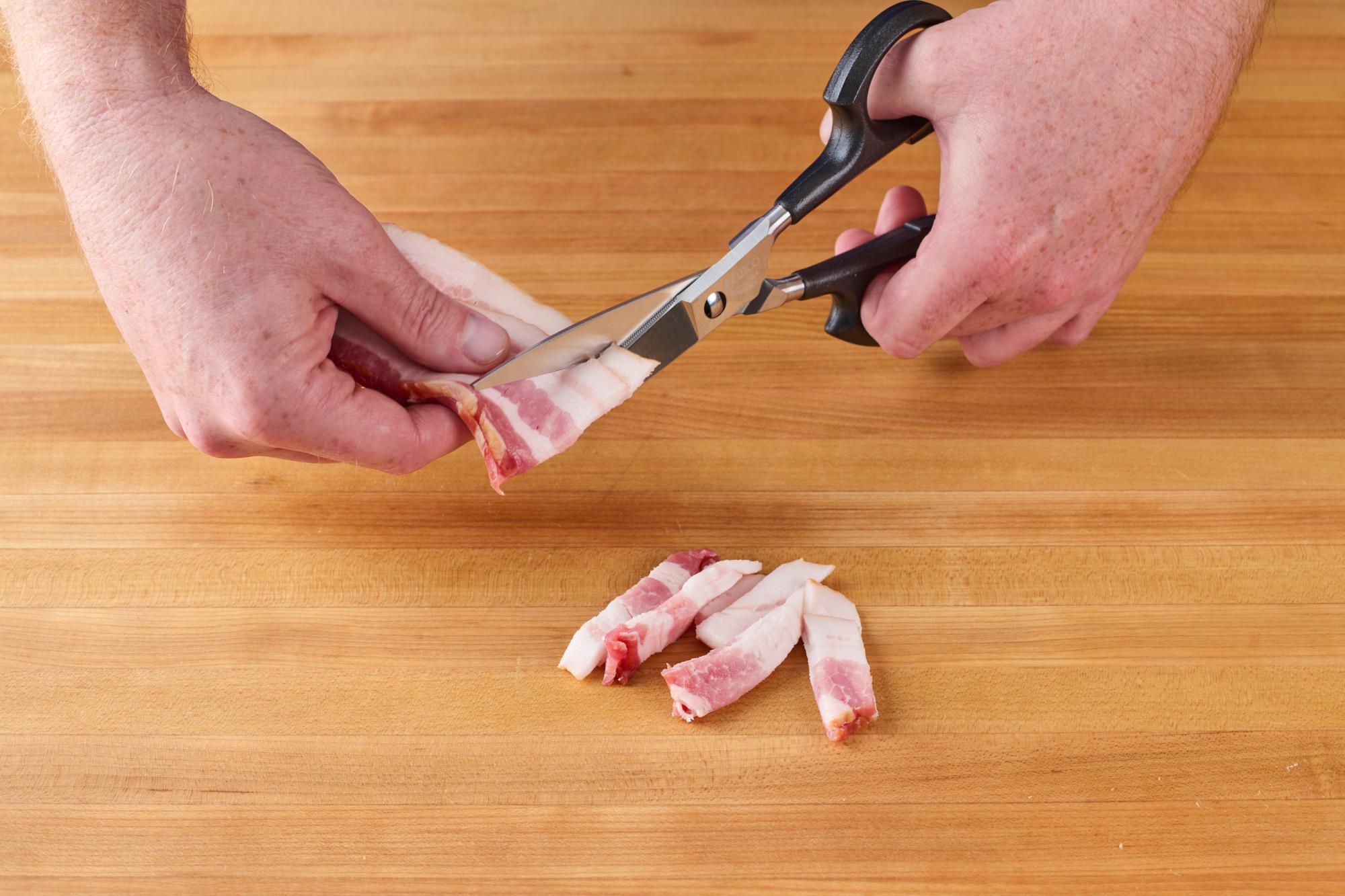 cutting bacon with Super Shears