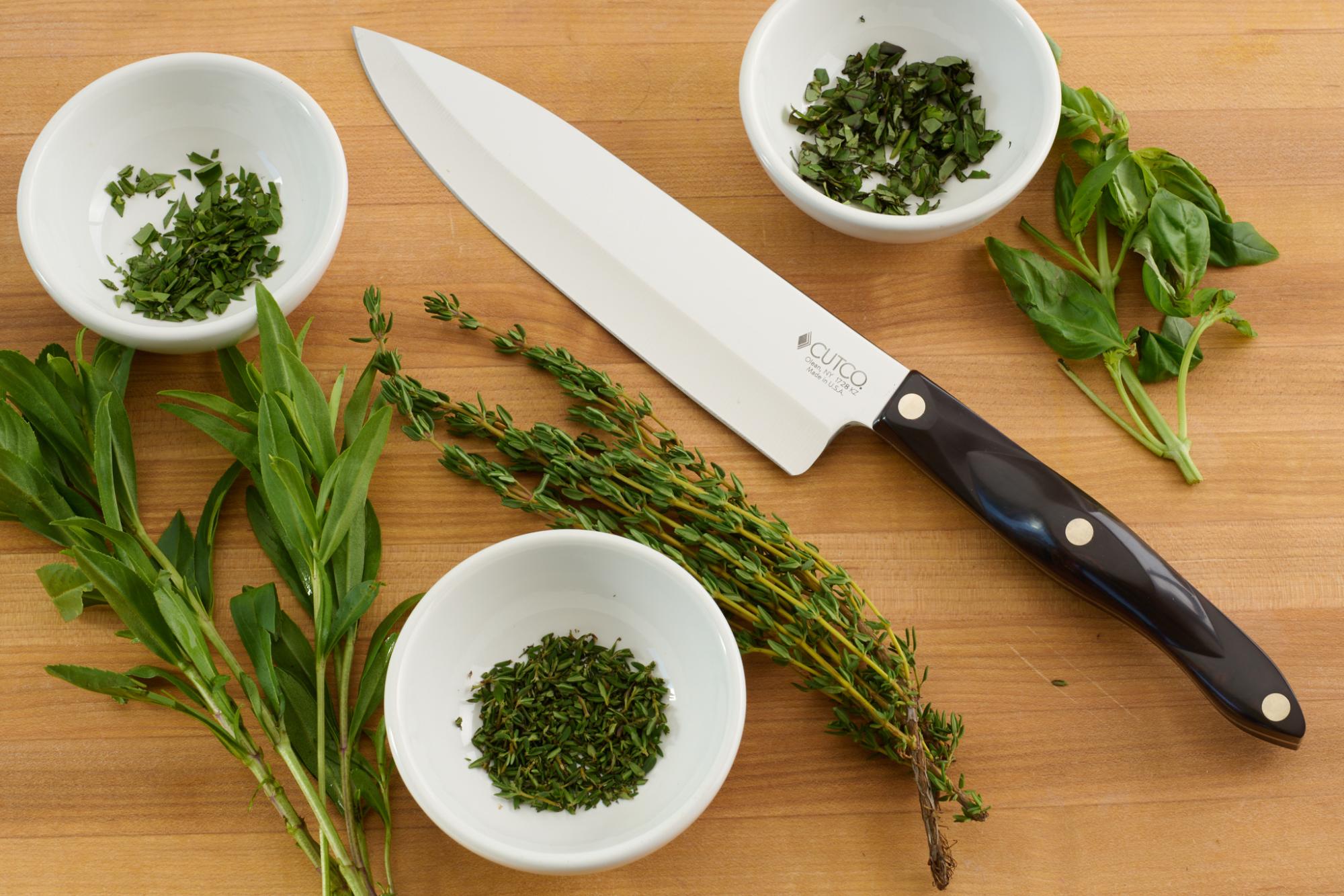 Chopped thyme, basil and tarragon with Petite Chef