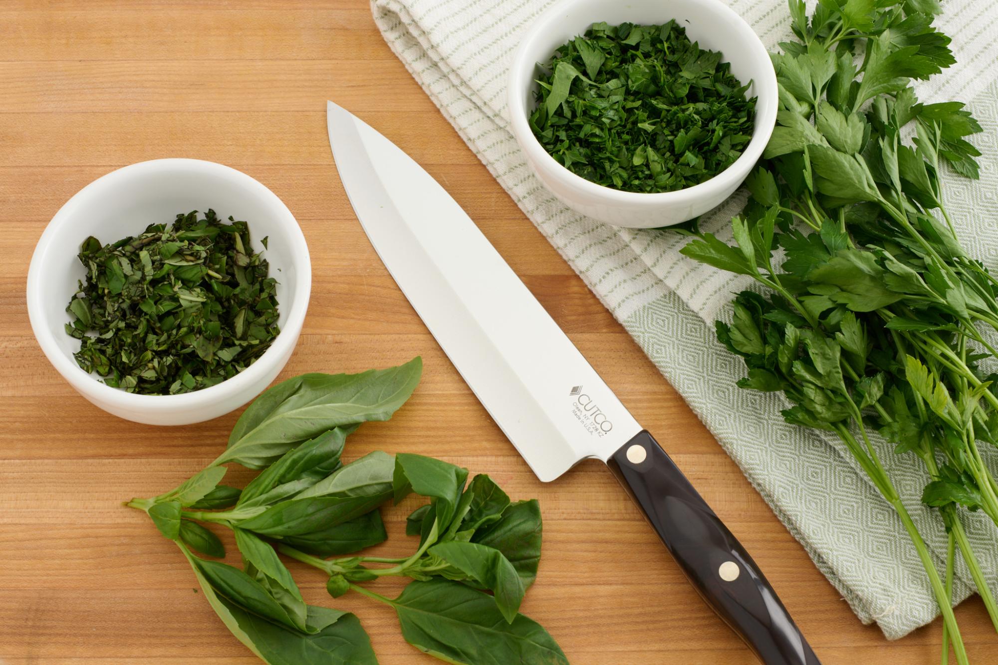chopped parsley and basil
