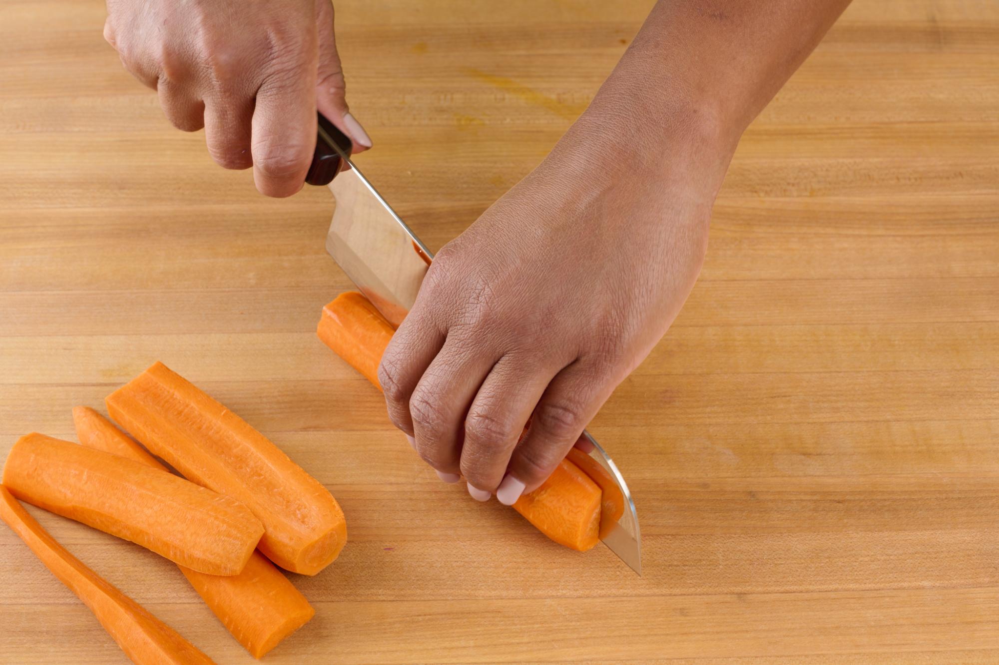 cutting carrots