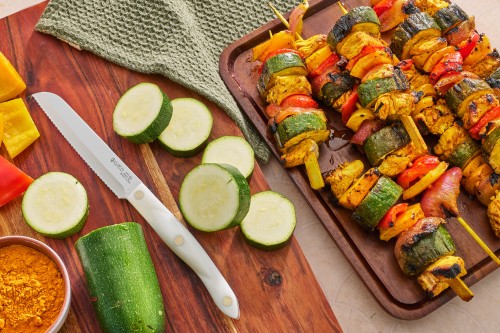 Turmeric Chicken Skewers and Veggies