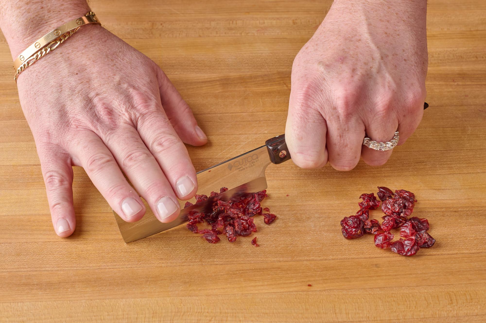 chopping cranberries