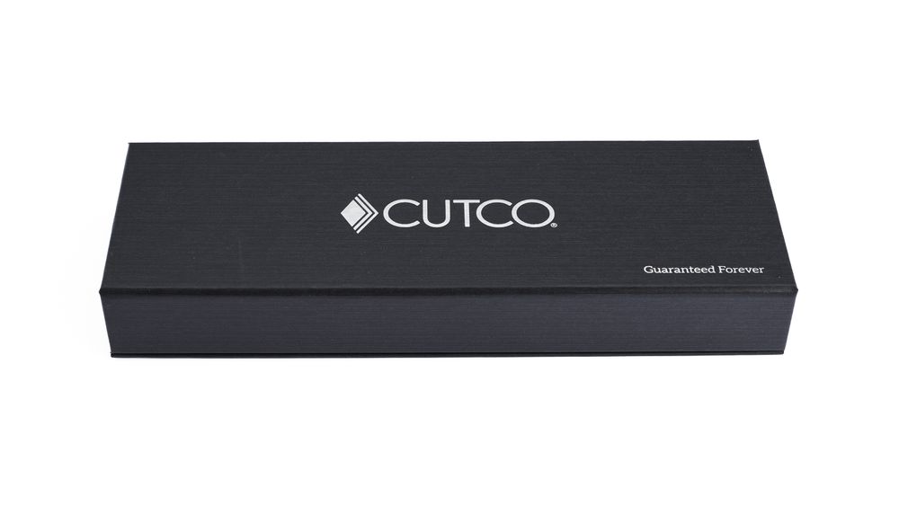 Closed Gift Box with embossed Cutco logo and the phrase Guaranteed Forever.