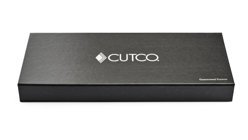 Closed Gift Box with embossed Cutco logo and the phrase Guaranteed Forever.