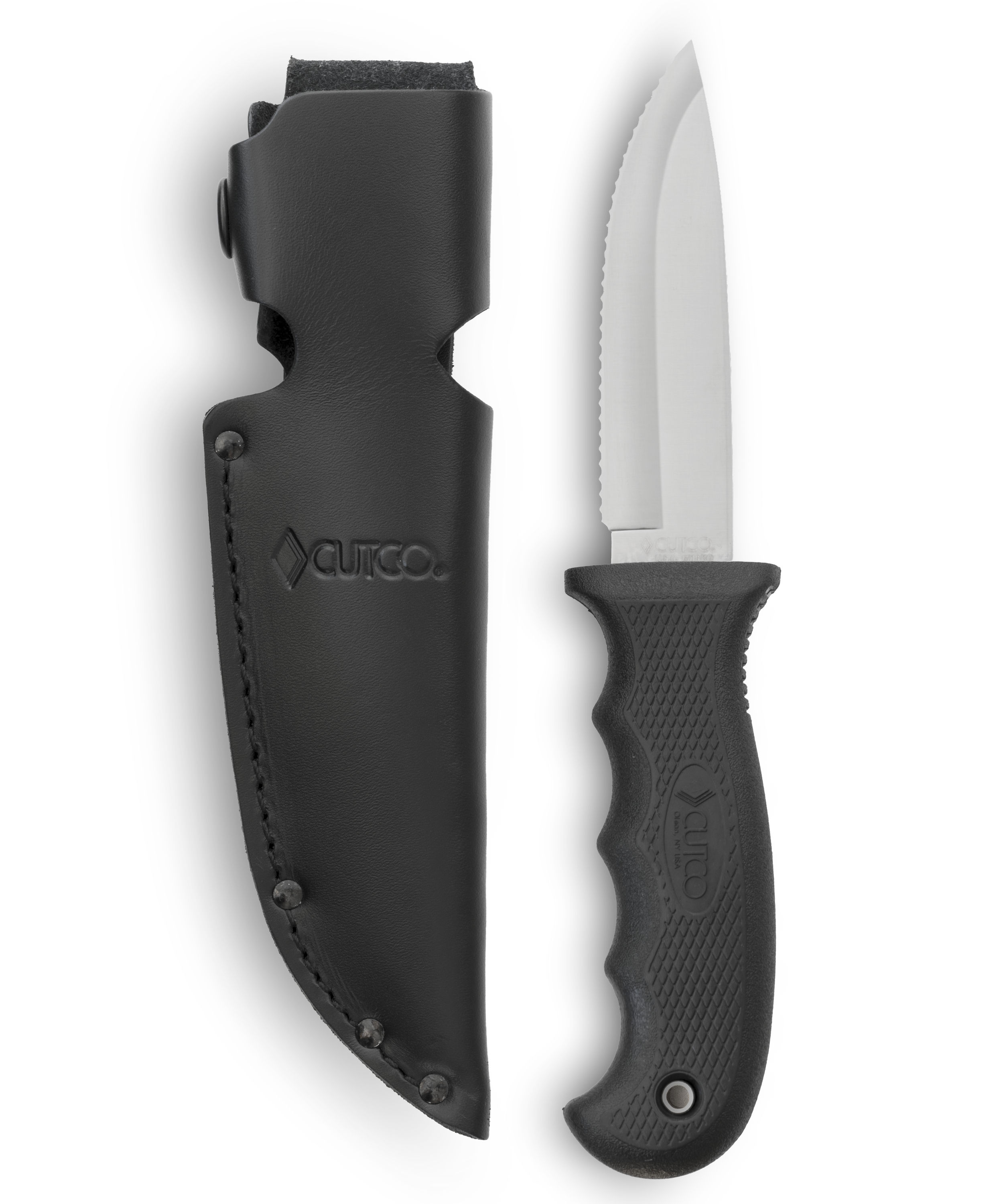  CUTCO Model 5718 Black Drop Point Knife with Double-D
