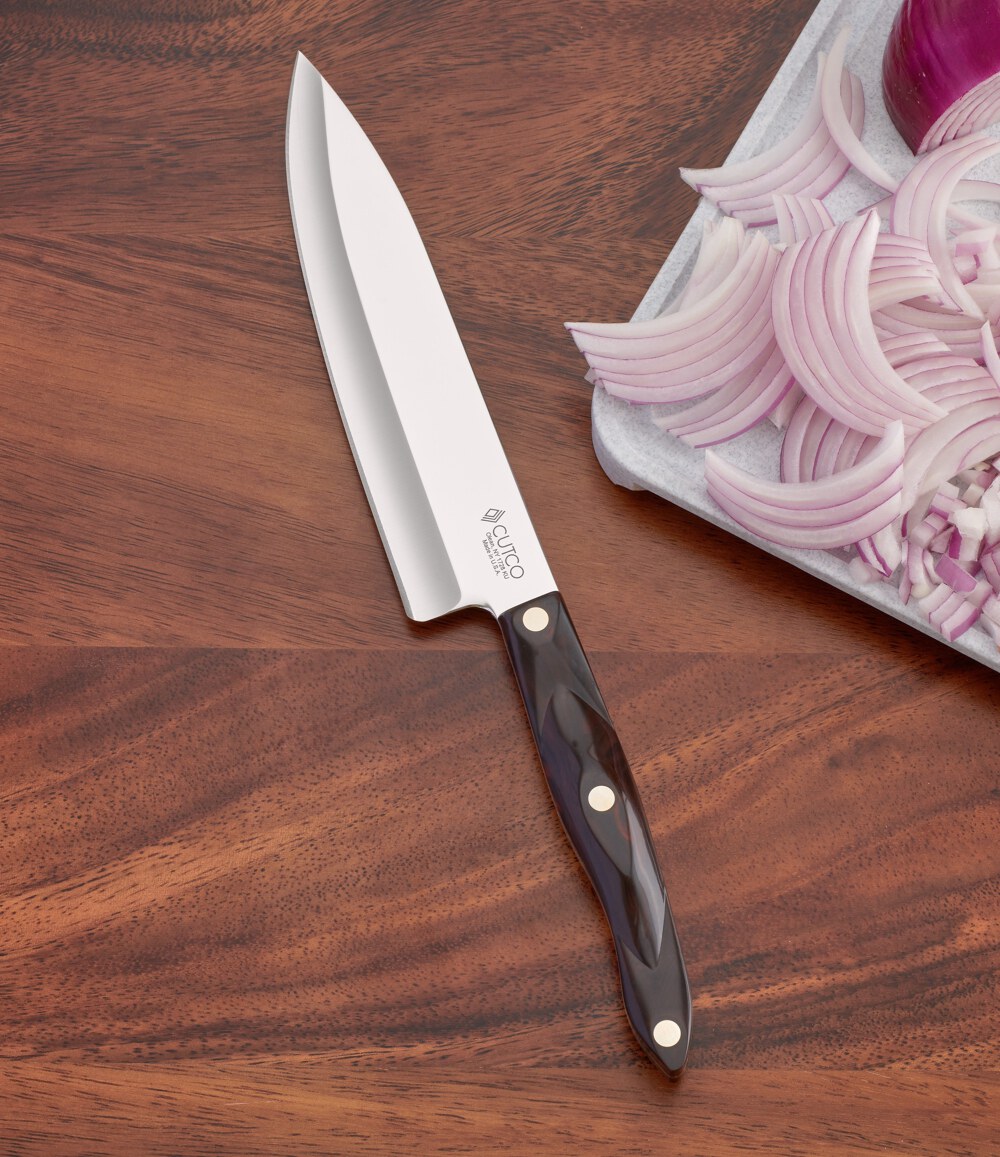 Cutco Petite Santoku Knife 5.6 High Carbon Stainless Blade 5.1 Classic  Brown Handle