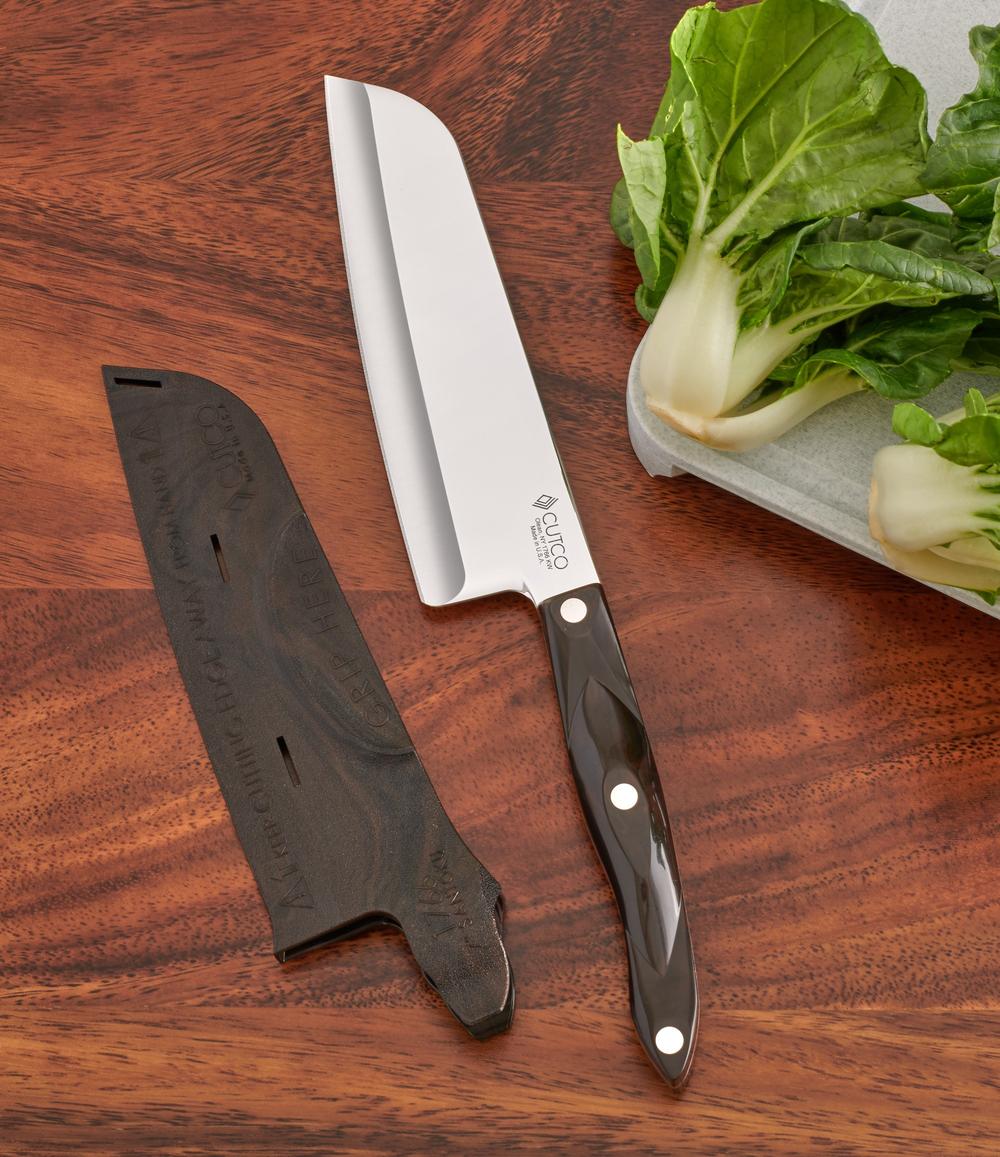7" Santoku with Sheath - White