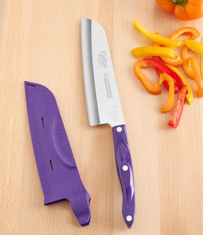 Purple 7" Santoku with Sheath