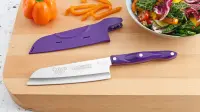 Purple 7" Santoku with Sheath