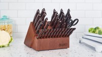 Ultimate Set Cherry Finish Oak Block with Table Knives