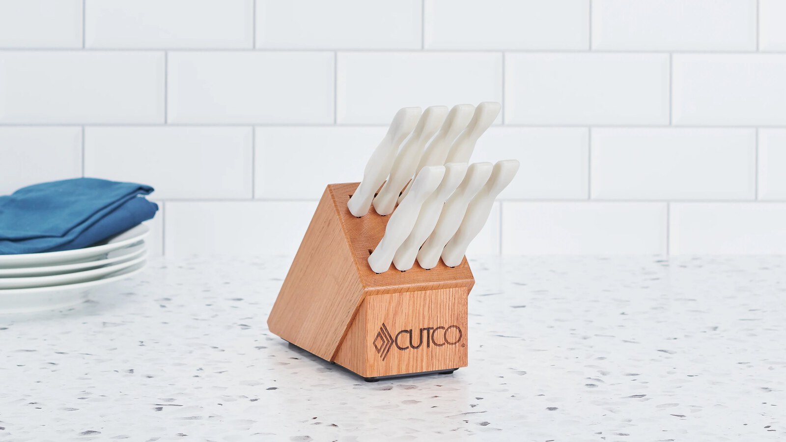 8-Pc. Table Knife Set With Oak Block