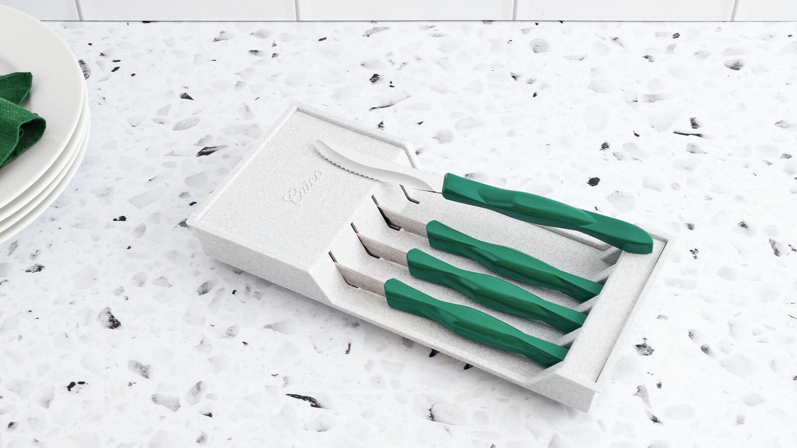 4-Pc. Table Knife Set with Tray