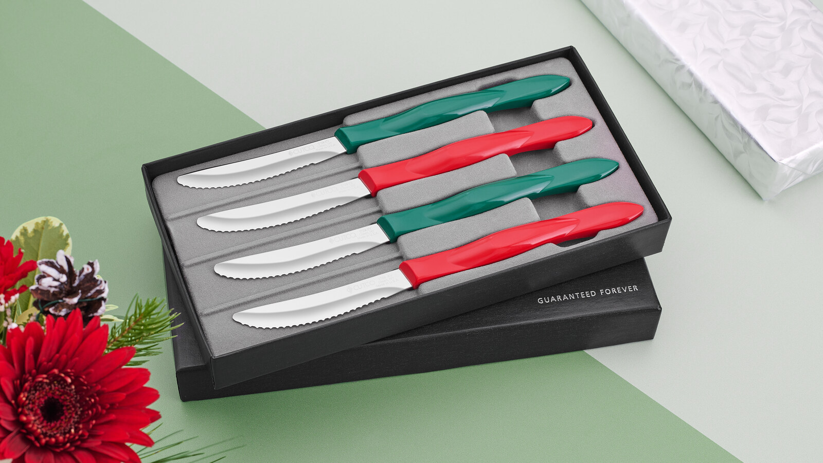 Limited 4-Pc. Red & Green Table Knife Set