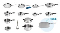 Accomplished Chef Cookware Set with FREE Griddle