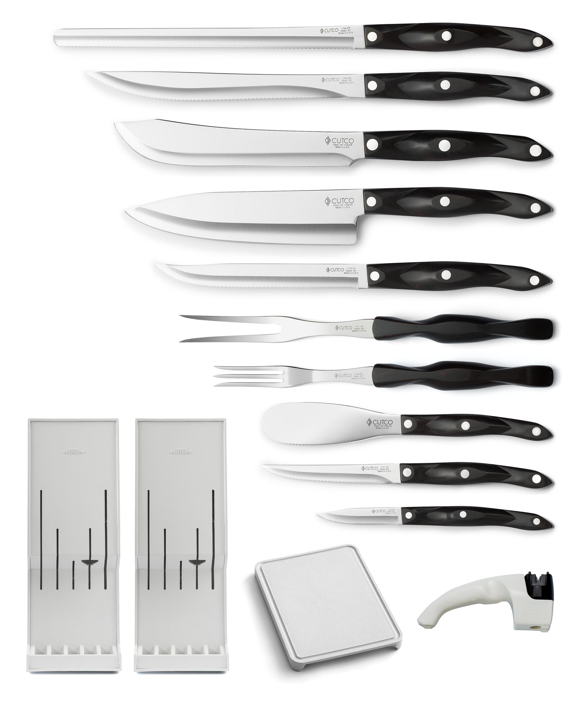 white cutco knife set