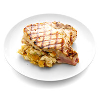 Cut stuffed pork chops