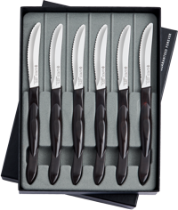Cutco 1864C Stainless Steel 4 Table Knives With Storage Tray, Classic Dark  Brown 
