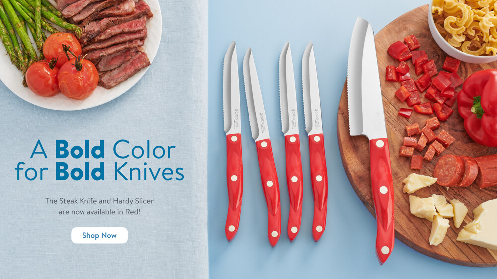 Celebrating 75 Years - Hardy Slicer and Steak Knife are now available in Red!