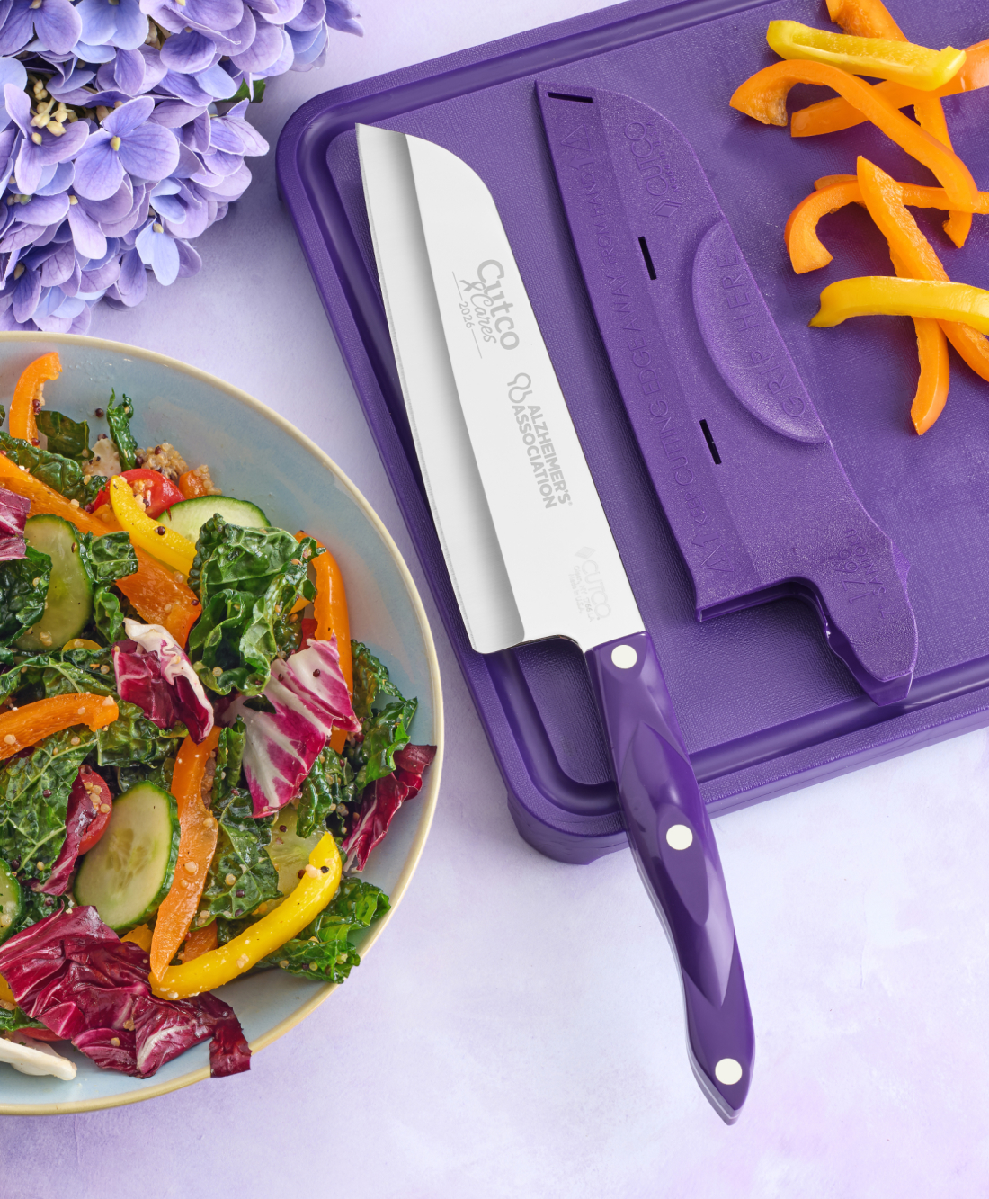 Purple 7&rdquo; Santoku Knife with Sheath