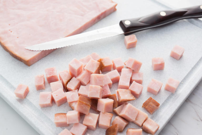 Diced ham with a Trimmer.