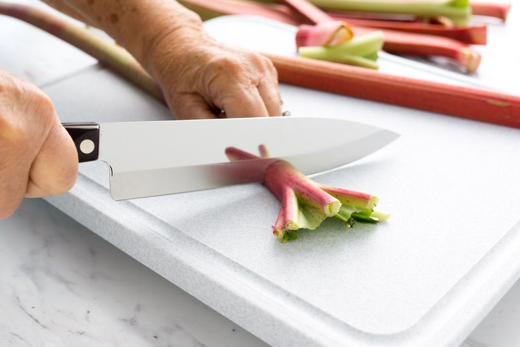 Cutting rhubarb