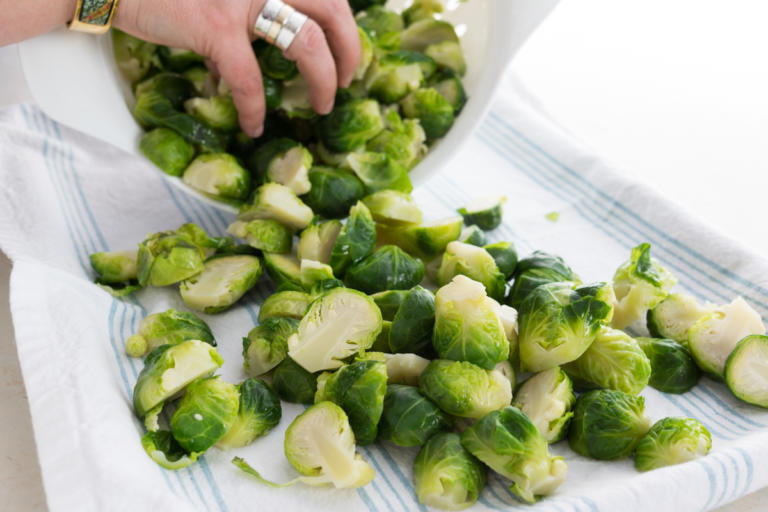 Boiled brussels sprouts.